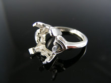 5557 RING SETTING STERLING SILVER, SIZE 4.5, 10X8 MM EMERALD STONE