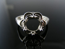 5604  RING SETTING STERLING SILVER, SIZE 7.5, 7.5 MM ROUND STONE