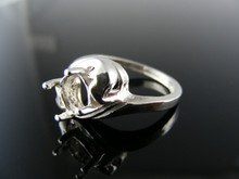 5601  STERLING SILVER RING SETTING, 7.5 MM ROUND FACETED GEMSTONE, SIZE 8