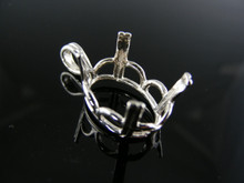 P32  PENDANT SETTING STERLING SILVER, 18X13 MM OVAL STONE, FACATED ONLY