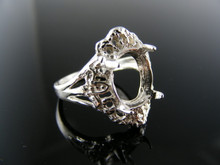 5587  RING SETTING STERLING SILVER, SIZE 7, 11X9 MM OVAL STONE
