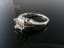5579  RING SETTING STERLING SILVER , SIZE 7.5, 5 MM SQUARE STONE