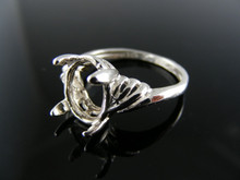 5594  STERING SILVER RING SETTING, 10X8 MM OVAL GEMSTONE, SIZE 6.75