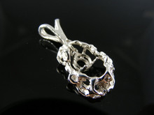 P80 STERLING SILVER PENDANT SETTING, 5 MM ROUND GEMSTONE, {STONE SWINGS IN MIDDLE}