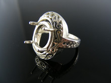 5599 RING SETTING STERLING SILVER, SIZE 5.5, 12X10 MM OVAL STONE