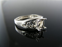 5610  RING SETTING STERLING SILVER, SIZE 7.75, 8X6 MM OVAL STONE