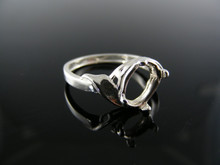 5625  RING SETTING STERLING SILVER, SIZE 6.75, 9X7 MM OVAL STONE