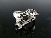 5620  RING SETTING STERLING SILVER, SIZE 6.5, 3-5 MM ROUND STONES