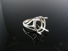 2057  RING SETTING STERLING SILVER, SIZE 6.5, 14X10 MM OVAL STONE