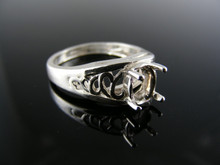 5611  RING SETTING STERLING SILVER, SIZE 7.75, 7X5 MM OVAL STONE