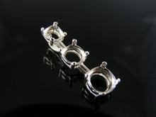 P91 STERLING SILVER PENDANT SETTING, 1 - 6 MM, 1 -5.5 MM & 1 - 5 MM ROUND GEMSTONE
