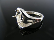 5631  RING SETTING STERLING SILVER, SIZE 6.5,  7.5 MM ROUND STONE