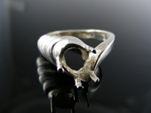 5616  RING SETTING STERLING SILVER, SIZE 6.25, 10X8 PEAR STONE