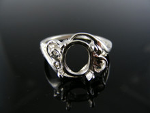 5607  RING SETTING STERLING SILVER, SIZE 7.75, 9X7 OVAL STONE