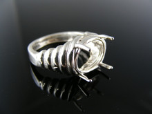 5612  RING SETTING STERLING SILVER, SIZE 6.25, 12X10 MM OVAL STONE