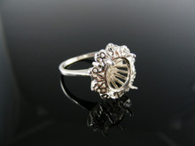2388 RING SETTING STERLING SILVER, SIZE 5, 12X10 MM OVAL STONE