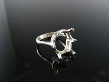 1543  RING SETTING STERLING SILVER, SIZE 5.75, 14X12 MM OVAL STONE