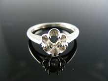 237  RING SETTING STERLING SILVER, SIZE 4.25, 6X4 MM OVAL STONE