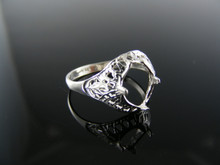 5628  RING SETTING STERLING SILVER, SIZE 6.25, 8X6MM EMERALD STONE