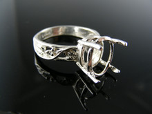 538  RING SETTING STERLING SILVER, SIZE 8, 11X9 MM OVAL STONE
