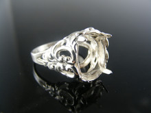 5608  RING SETTING STERLING SILVER, SIZE 7.5, 14X10 OVAL STONE