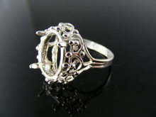 R43  RING SETTING STERLING SILVER, SIZE 6, 14X10 MM OVAL STONE