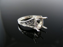 2628 RING SETTING STERLING SILVER, SIZE 5.5, 8X6 MM OVAL STONE