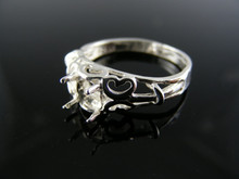 2766  RING SETTING STERLING SILVER, SIZE 6.75, 5MM ROUND STONE