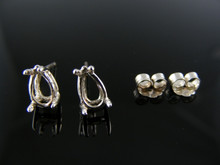 ER9  EARRING SETTING STERLING SILVER, 8X6 MM PEAR