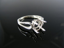 2503 STERLING SILVER RING SETTING, 10X8 MM OVAL FACETED GEMSTONE, SIZE 7.25