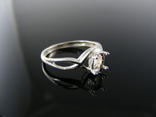 1319  RING SETTING STERLING SILVER, SIZE 5.75, 6X4 MM OVAL STONE