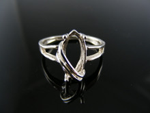 3439  RING SETTING STERLING SILVER,12X6MM SIZE 6, MARQUEE STONE