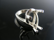 3864  RING SETTING STERLING SILVER, SIZE 5.5, 17X11 MM PEAR STONE