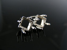 ER19  STERLING SILVER RING SETTING, 7 MM SQUARE GEMSTONE