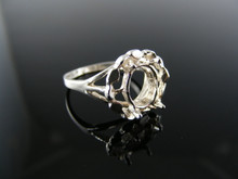 3114  RING SETTING STERLING SILVER, SIZE 5.75, 9X7 MM OVAL STONE