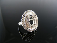 4270  RING SETTING STERLING SILVER, SIZE 5, 10X8 MM OVAL STONE