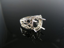 2387 RING SETTING STERLING SILVER, SIZE 7.5 12X10 MM OVAL STONE