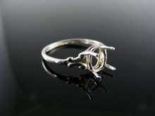 2840  STERLING SILVER RING SETTING, 8X6 MM OVAL GEMSTONE, SIZE 6