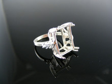 2694 RING SETTING STERLING SILVER, SIZE 6.25, 16X12 MM EMERALD STONE