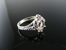 2154  RING SETTING STERLING SILVER, SIZE 7.5, 7X5 MM OVAL STONE