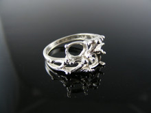 3968  RING SETTING STERLING SILVER, SIZE 5.5, 2-6x4 MM OVAL STONES