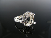 3270  RING SETTING STERLING SILVER, SIZE 5, 10X8 MM OVAL STONE