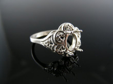 4424  RING SETTING STERLING SILVER, SIZE 5.5, 8X6 MM OVAL STONE