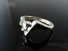 4911  RING SETTING STERLING SILVER, SIZE 5.75, 4 MM TRILLION STONE
