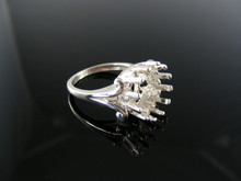 5393  RING SETTING STERLING SILVER, SIZE 5.5, 12X10 MM OVAL STONE