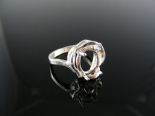 4571  RING SETTING STERLING SILVER, SIZE 7, 11X9 MM OVAL STONE