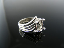4242  RING SETTING STERLING SILVER, SIZE 5, 8X6 MM OVAL STONE