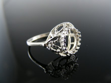 3531  RING SETTING STERLING SILVER, SIZE 5.25, 9X7 MM OVAL STONE