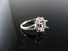 3277  RING SETTING STERLING SILVER, SIZE 6.5, 7X5 MM OVAL STONE