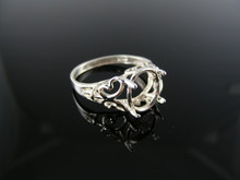 2739  STERLING SILVER RING SETTING, 11X9 MM OVAL GEMSTONE, SIZE 8